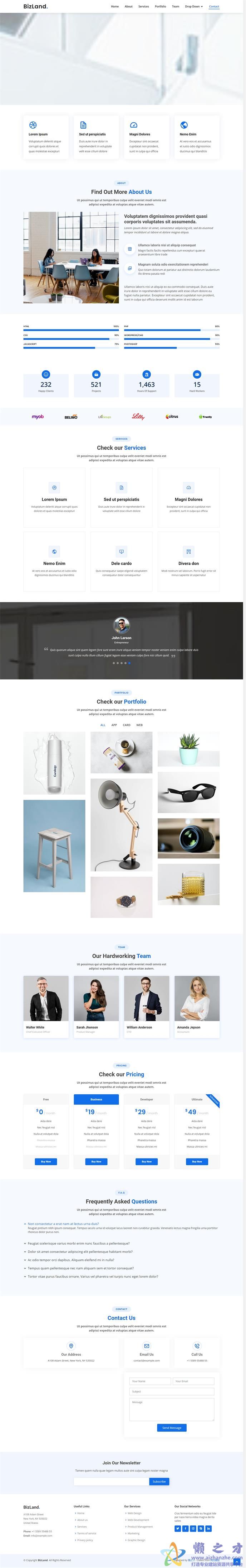 大气整洁商业多功能响应式bootstarp网站模板