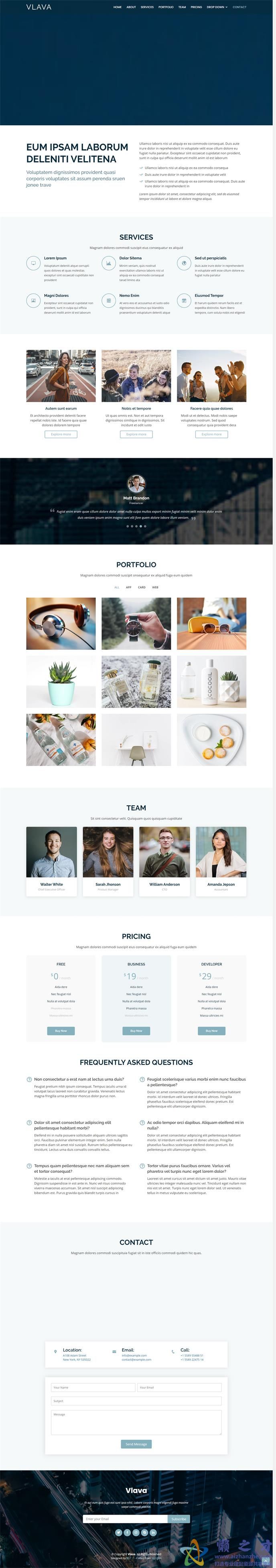 蓝色ui城市引导程序多页响应式网站模板