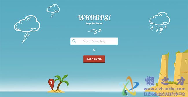 蓝色浩瀚海洋404模板