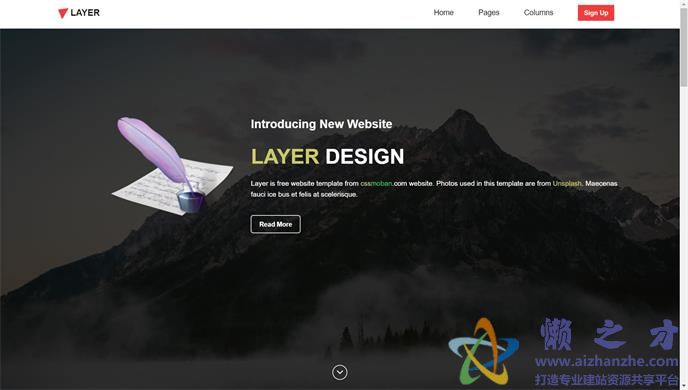 创意图文视差清新排版博客文章网站封面HTML模板