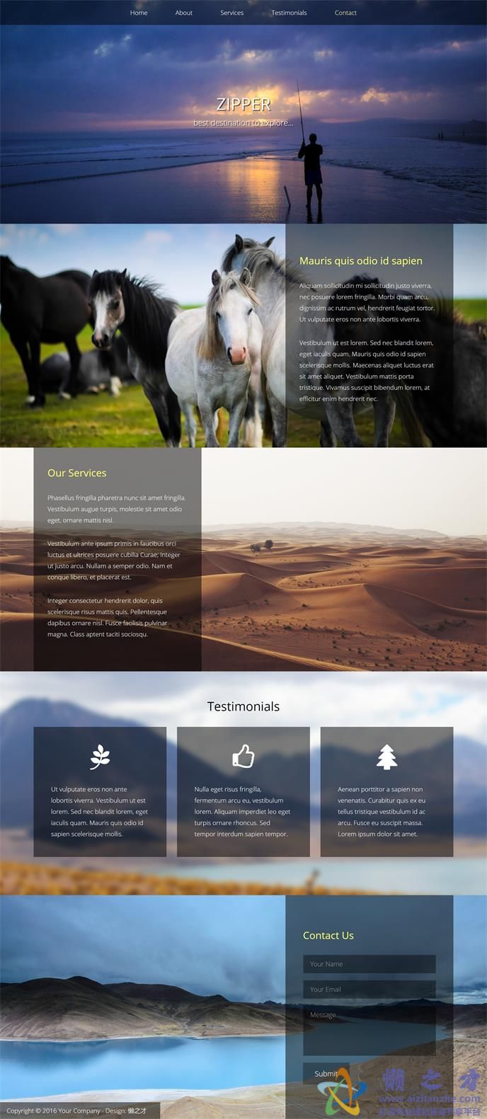 探索发现动态展示响应式网页模板