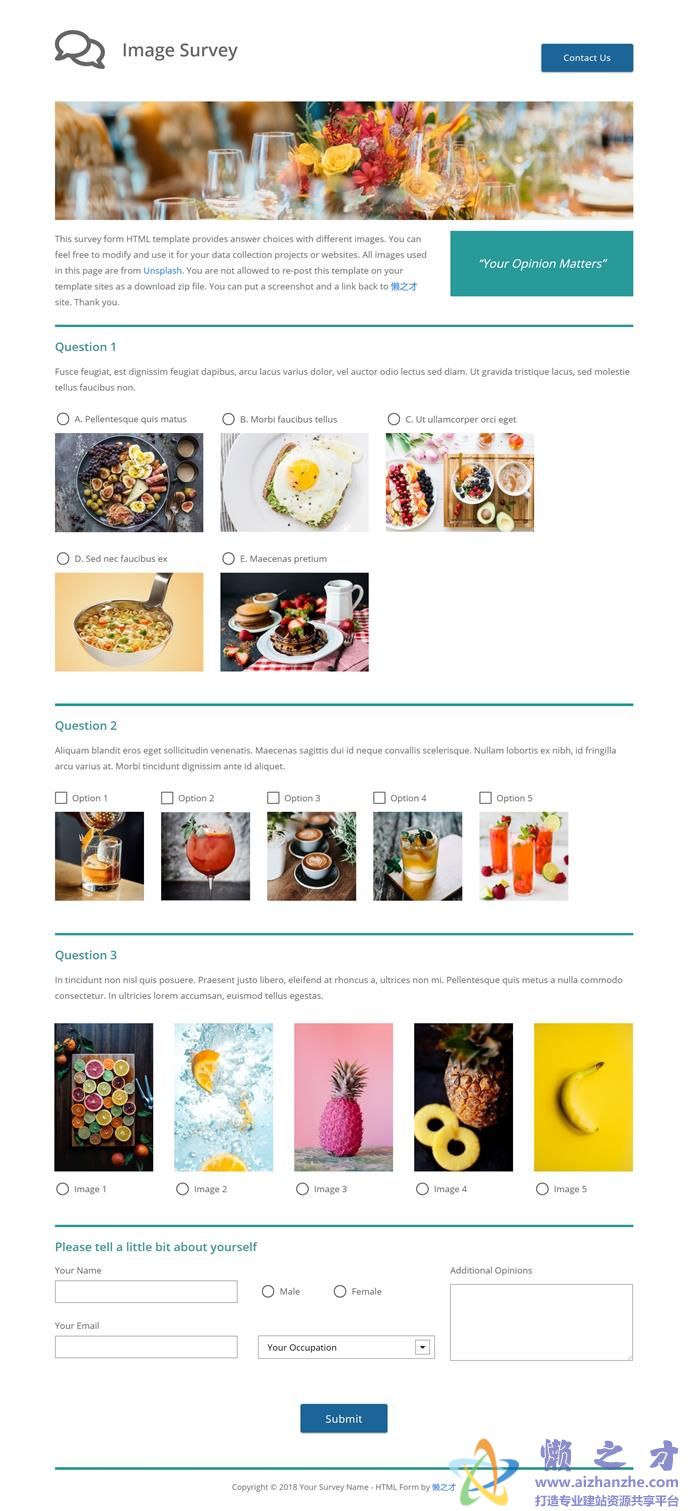 图片列表展示响应式网页模板