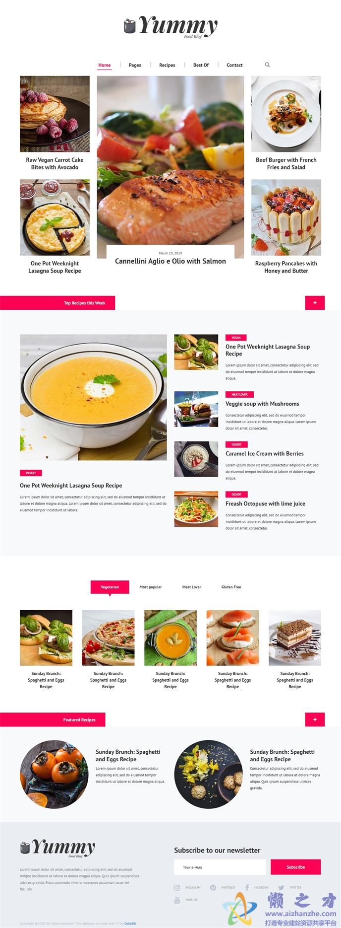 简约意式网上餐厅定制美味引导式主题网站模板