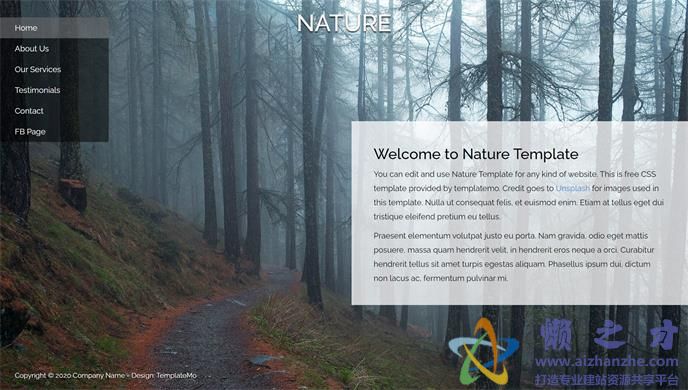 清新自然风自然主题环保宣传网站模板