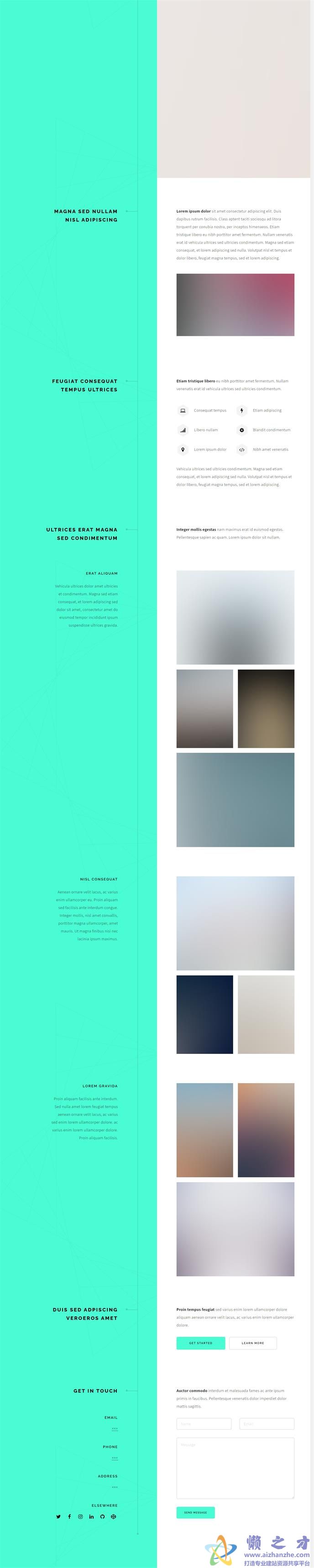 双色视差化模式转变响应式服务网站模板