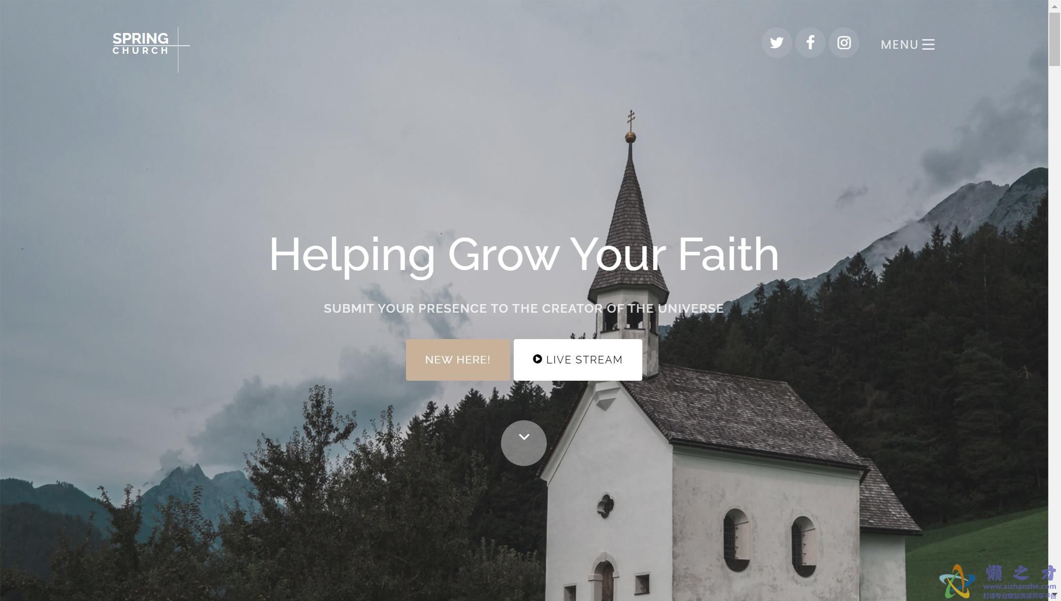 教堂活动内容公告响应式网站模板[4.48MB]