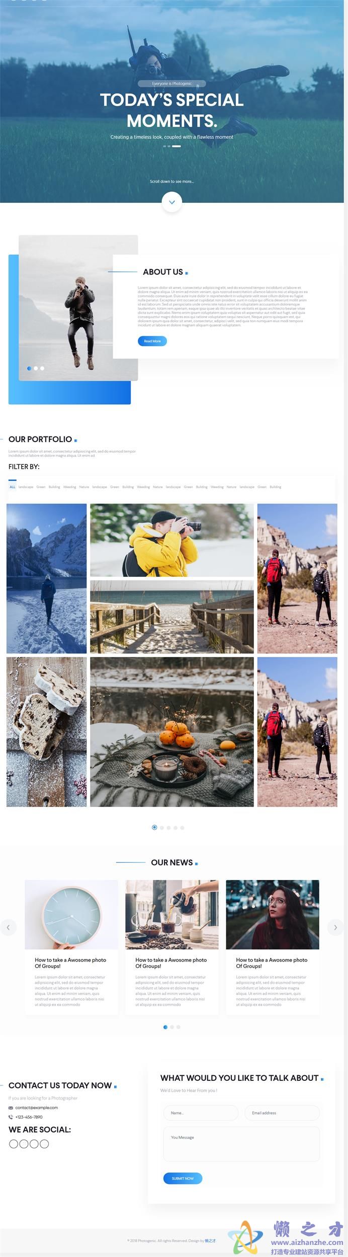特别时刻摄影展示响应式网页模板[5.71MB]