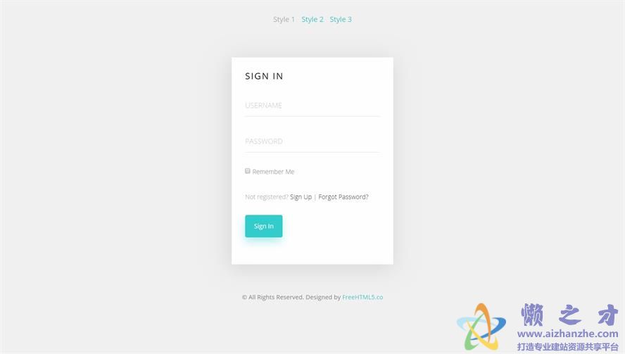 简洁选项卡登录框网页模板[801KB]