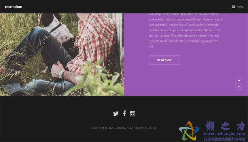 简约宽屏响应式左右图文设计博客模板[1.82MB]