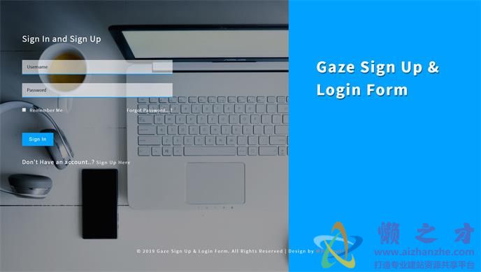 数码登录表单响应式网页模板[621KB]