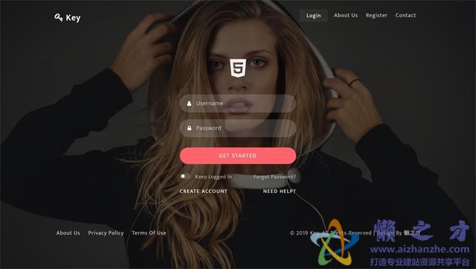 钥匙登录框网页模板[687KB]