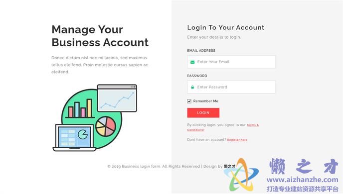 业务登录表单响应式网页模板[466KB]
