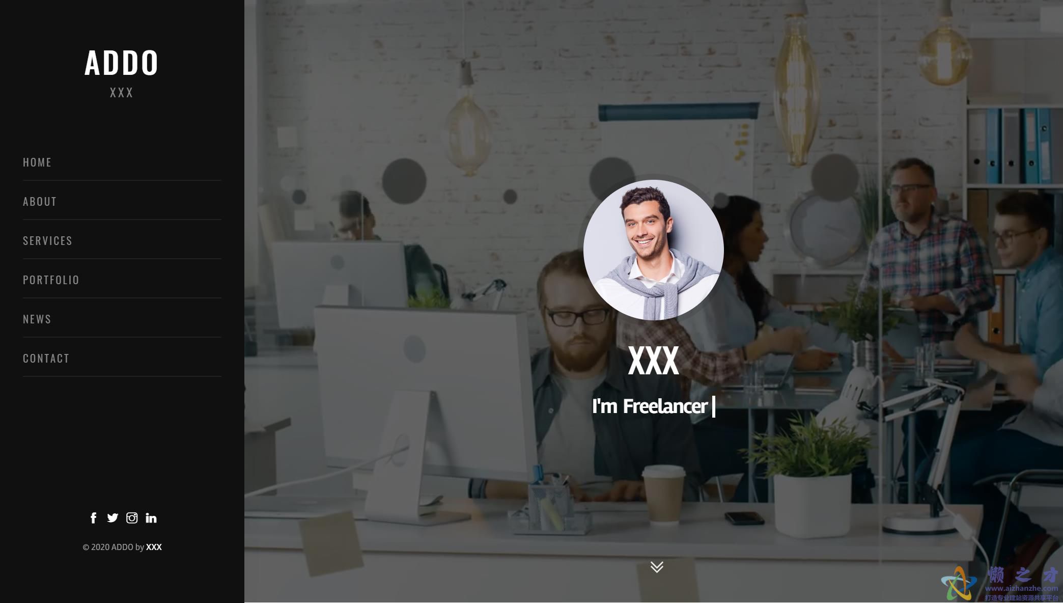 黑色全屏高端设计师个人简历网站模板[3.48MB]