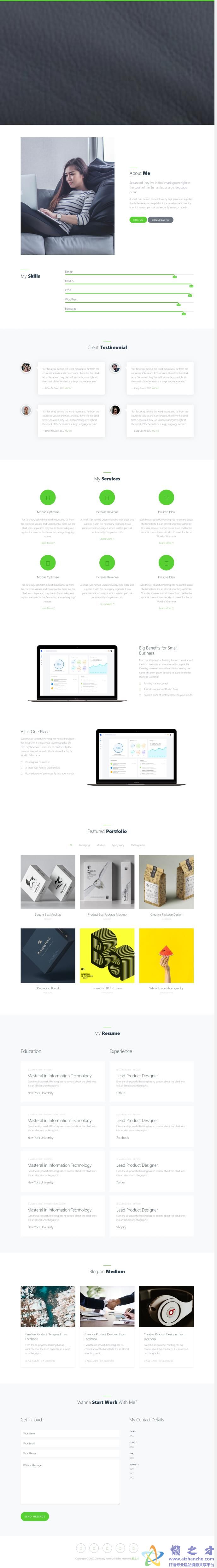 宽屏精品互联网设计师求职简历网站模板[3.47MB]