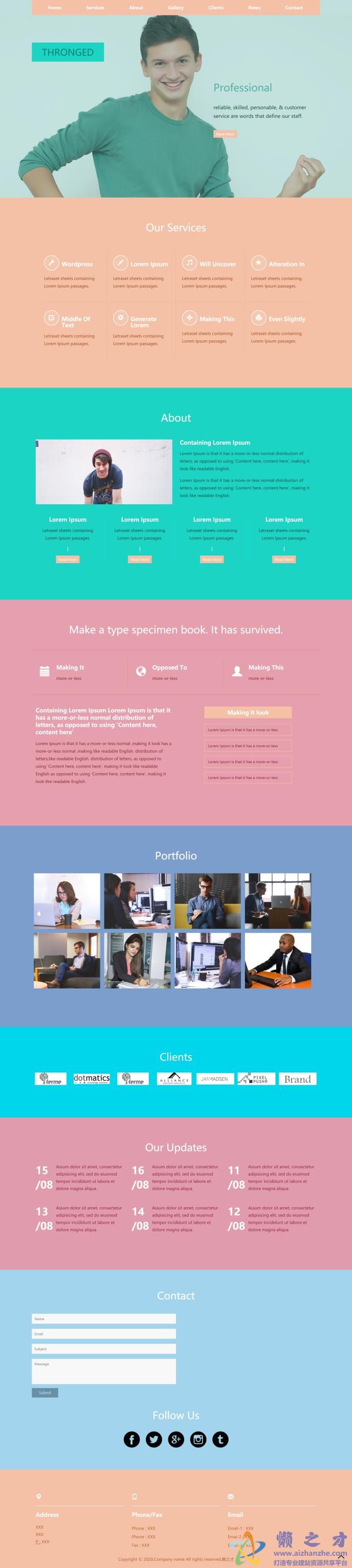 宽屏颜色视差设计师技能介绍网页模板[1.15MB]
