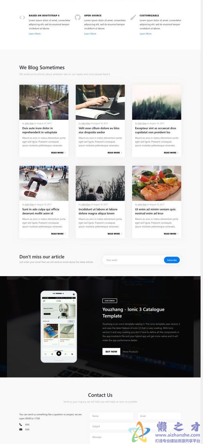 黑色全屏个人主页展示Bootstrap网站模板[1.97MB]