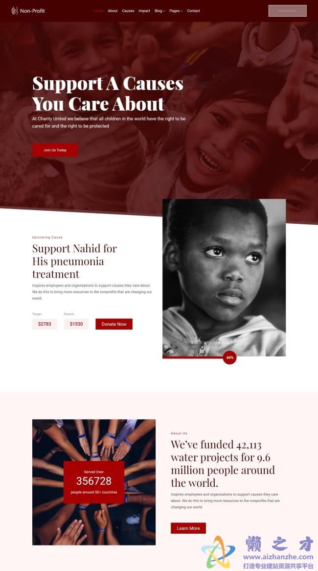 儿童慈善公益机构响应式HTML网页模板[23.60MB]