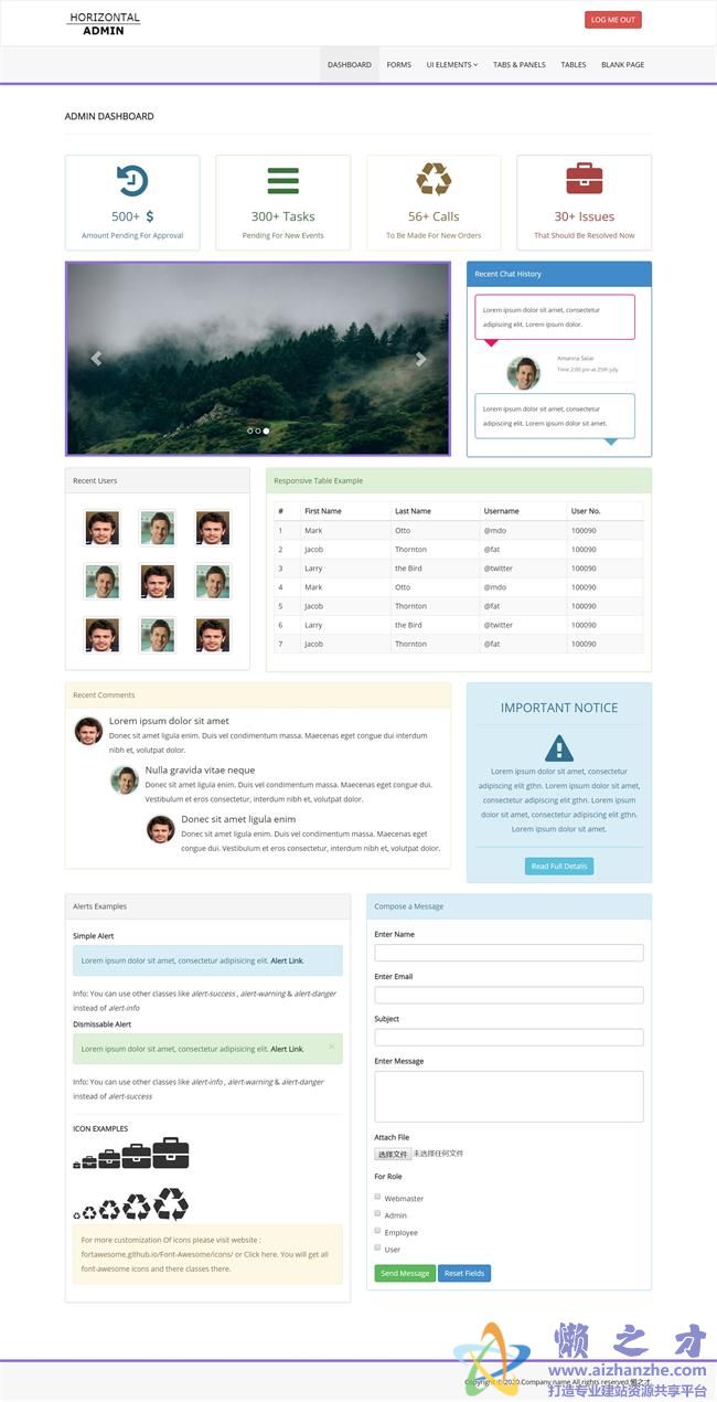 创意简约CMS后台管理系统HTML网页模板[918KB]