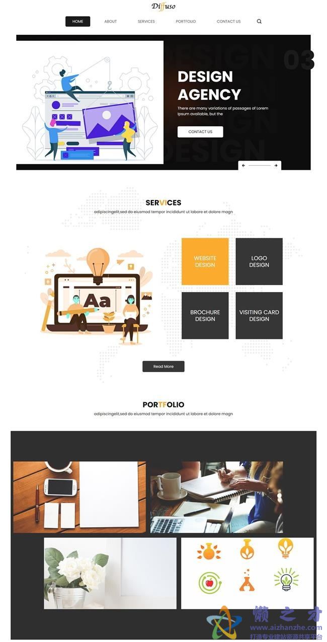 简约创意设计公司HTML5网页模板[842KB]