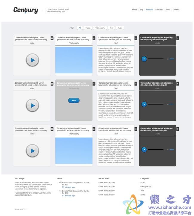 带音频播放插件的响应式HTML5网页模板[6.84MB]