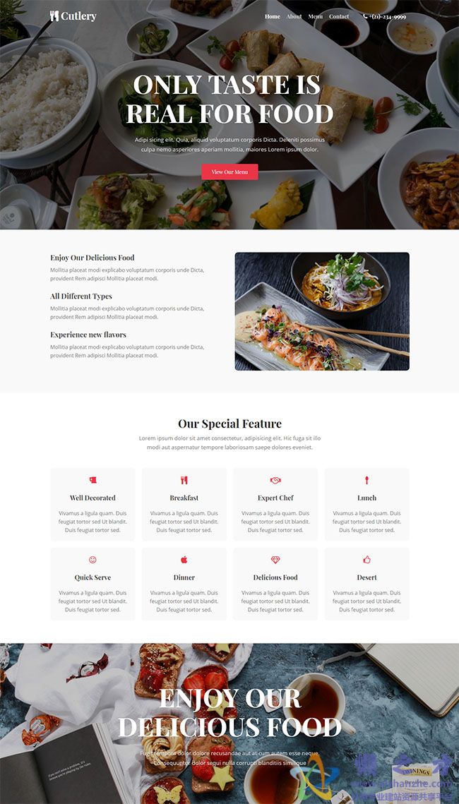 美味佳肴HTML5网页模板[2.36MB]