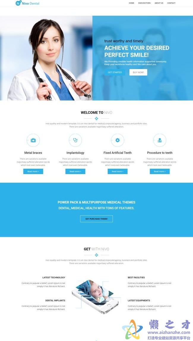 蓝色健康医疗机构医院官网html网页模板[3.91MB]