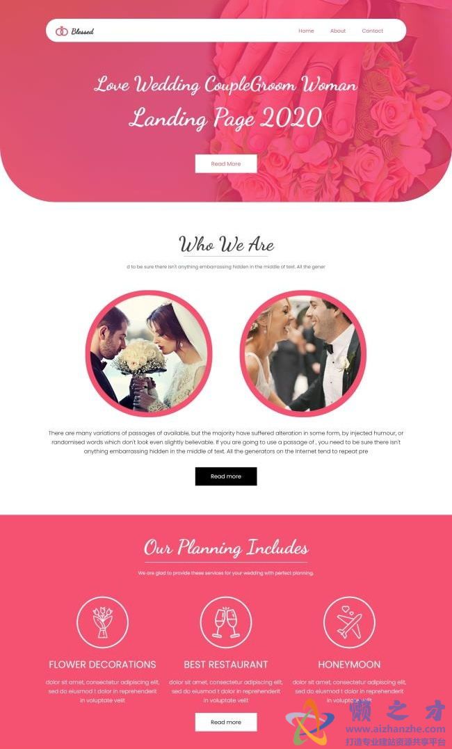 红色婚礼策划展示HTML5网页模板[3.31MB]