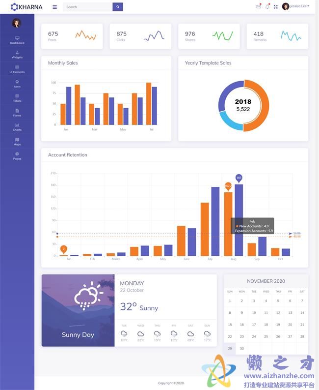 紫色大气自适应后台管理系统HTML网页模板[9.71MB]