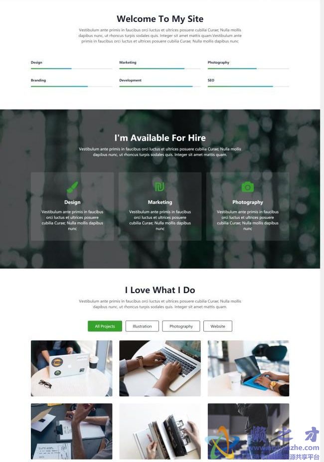 简易摄影家个人网站多页面HTML5网页模板[1.85MB]