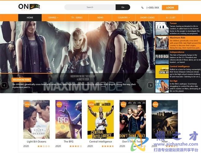 国外电影视频大片html网页模板[1.91MB]