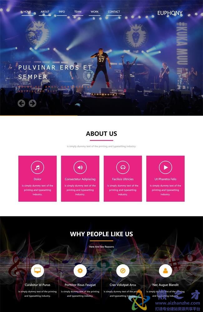 多彩音乐演唱会门票官网单页面HTML5网页模板[3.47MB]