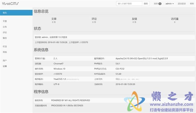 白色纯净简约博客管理系统后台HTML网页模板[4.93MB]