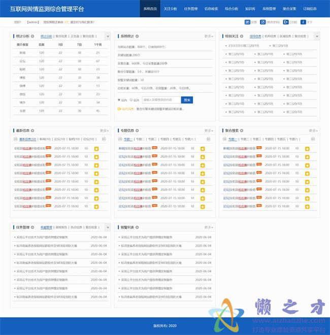 疫情监控综合管理HTML网页模板[1.42MB]
