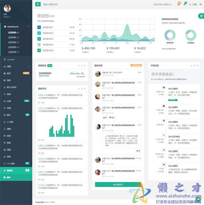 绿色精美电商销售管理后台HTML网页模板[16.74MB]
