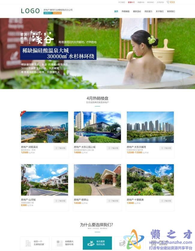 大气通用房地产楼盘开发企业HTML网页模板[2.86MB]