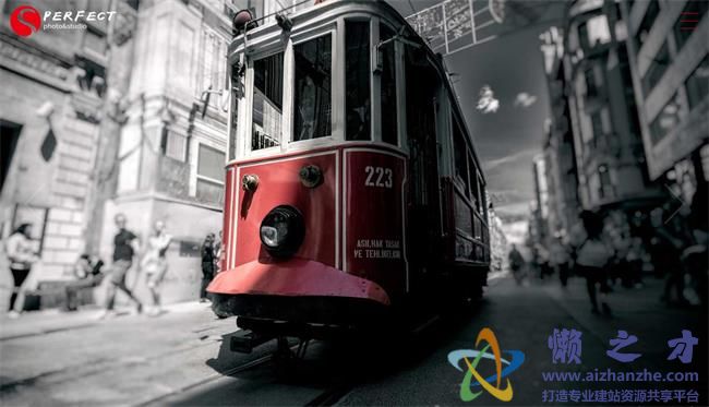 黑色全屏幻灯风格文化传媒公司HTML网页模板[2.19MB]