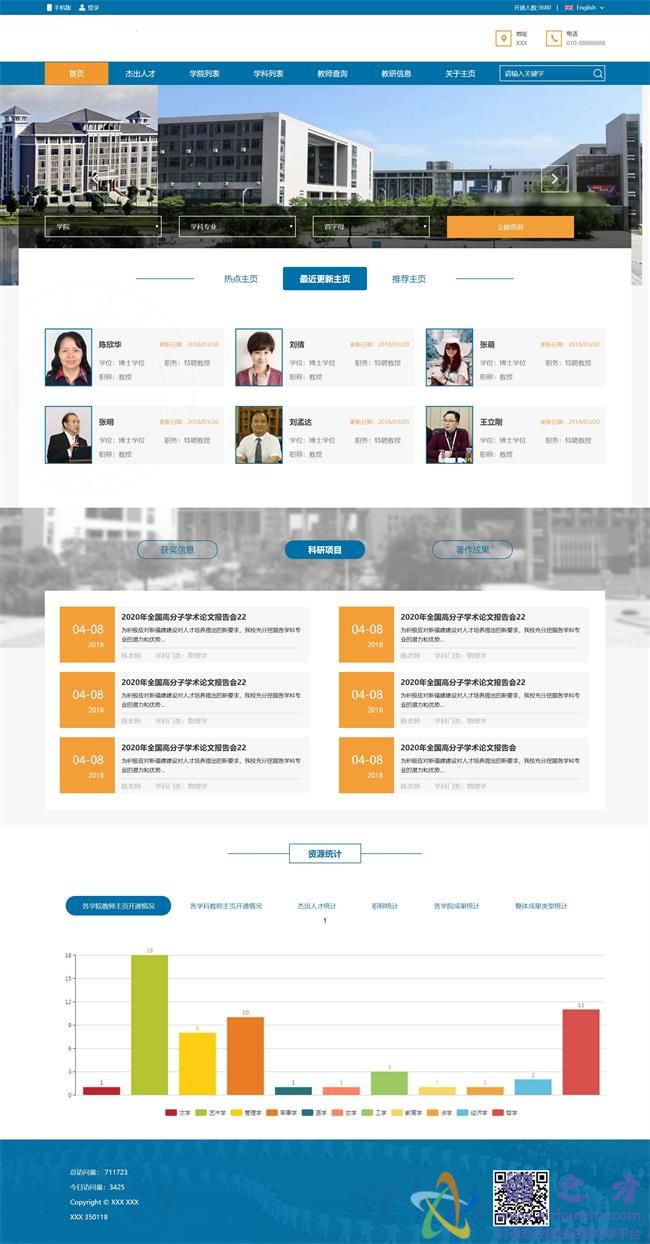蓝色的工程学院大学网站静态HTML网页模板[1.05MB]