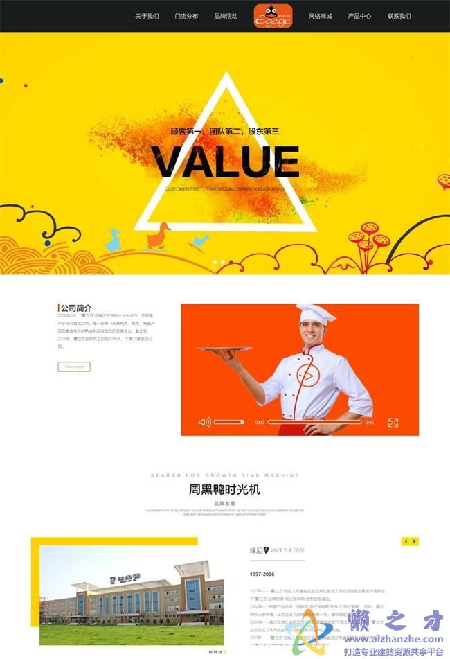 仿周黑鸭食品公司网站静态HTML网页模板[1.83MB]