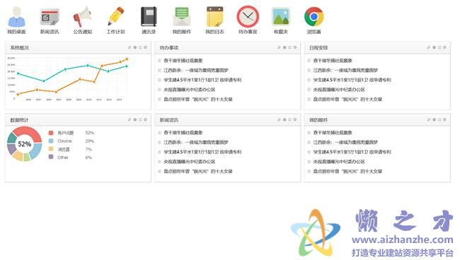蓝色企业数字办公后台管理HTML网页模板[1.95MB]