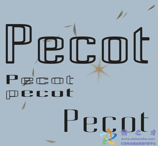 Pecot Outline字体