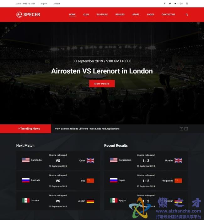 足球联赛动态响应式HTML网页模板[5.11MB]