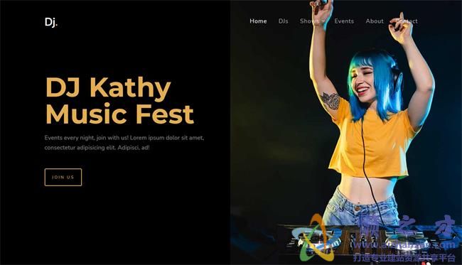 DJ电音派对响应式HTML网页模板[3.51MB]