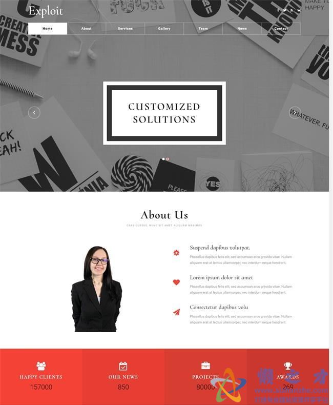 个性边框线条响应式通用企业HTML网页模板[1.62MB]