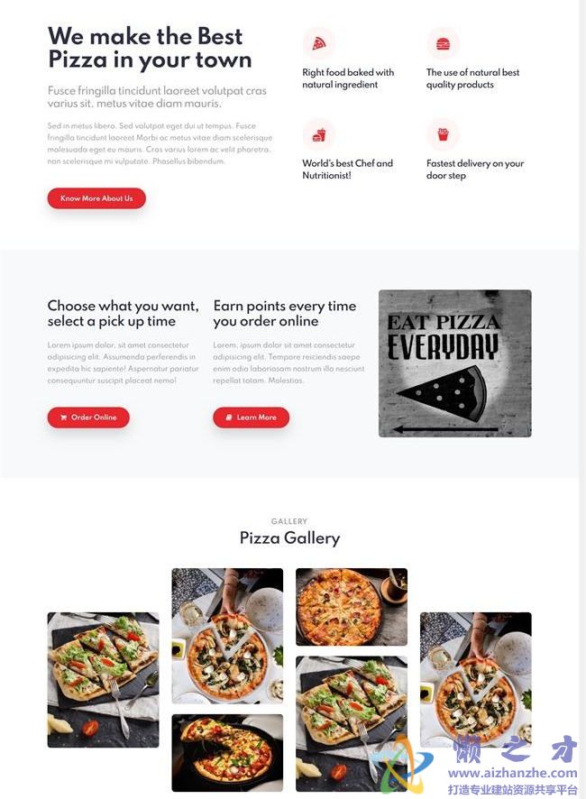 披萨美食餐厅响应式HTML网页模板[3.79MB]