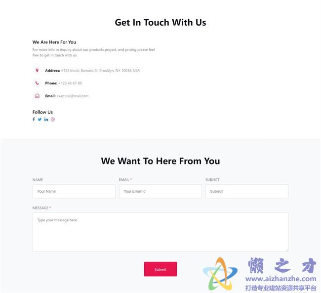联系动态表单自适应HTML网页模板[483KB]