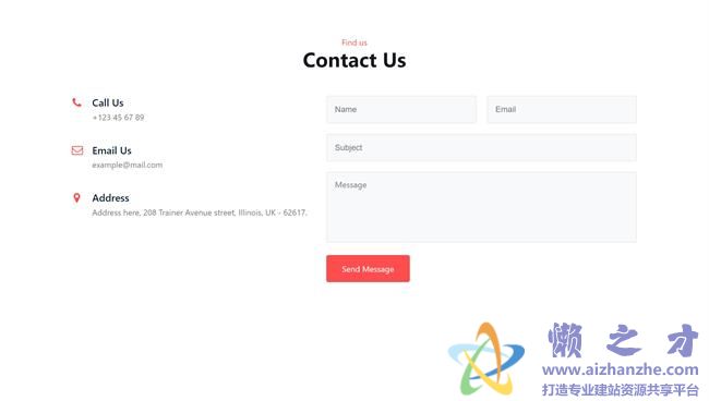 简洁联系交互表单响应式HTML网页模板[482KB]