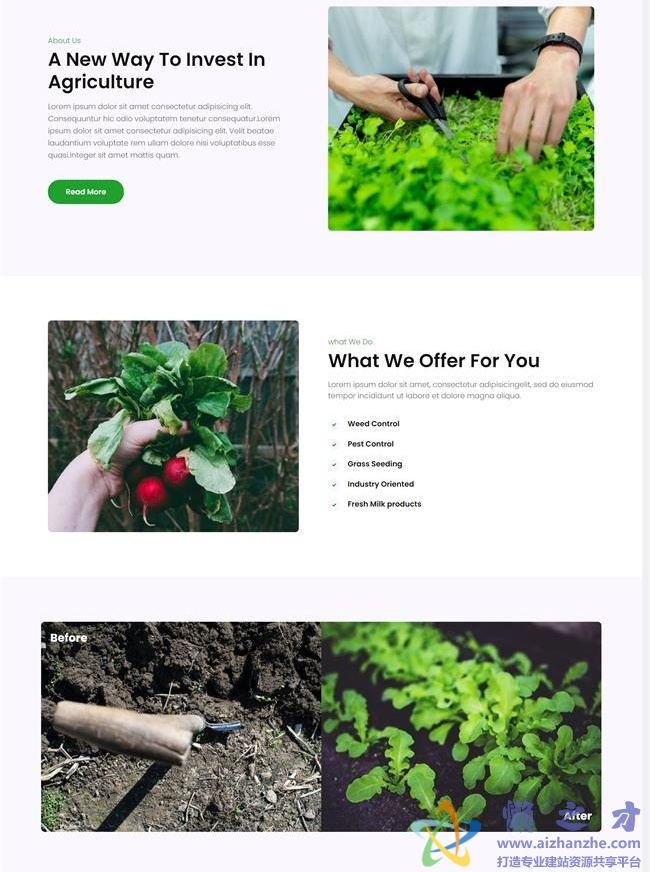 绿色响应式农业科技公司HTML网页模板[3.96MB]