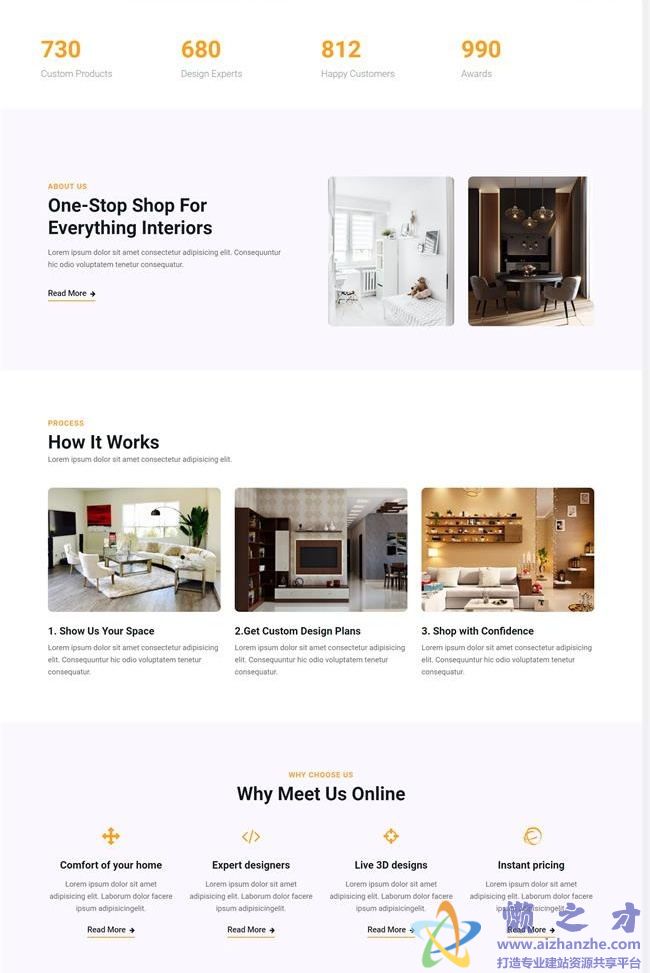 清爽简约全屋整装设计公司HTML网页模板[2.11MB]