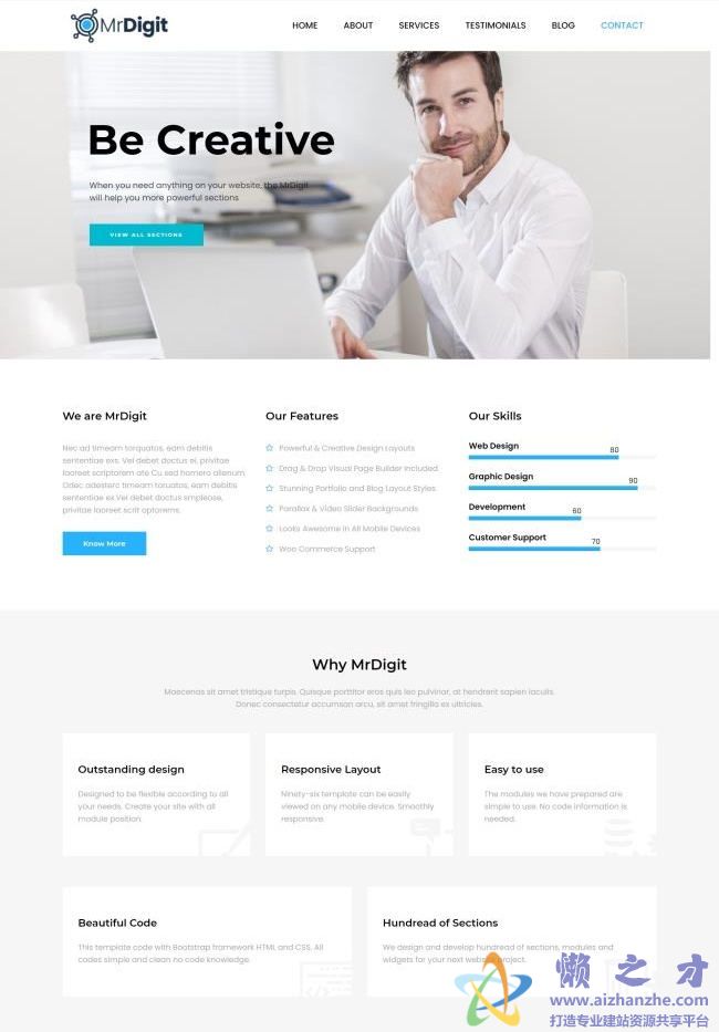 简洁白色响应式网络科技公司HTML网页模板[14.51MB]