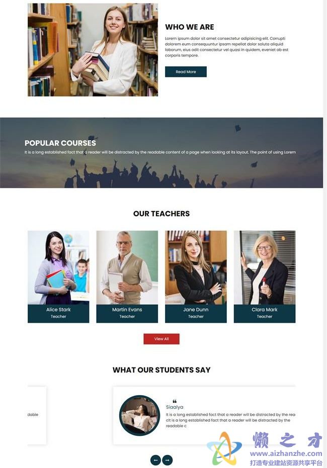 简约响应式高等学院教育HTML网页模板[1.55MB]